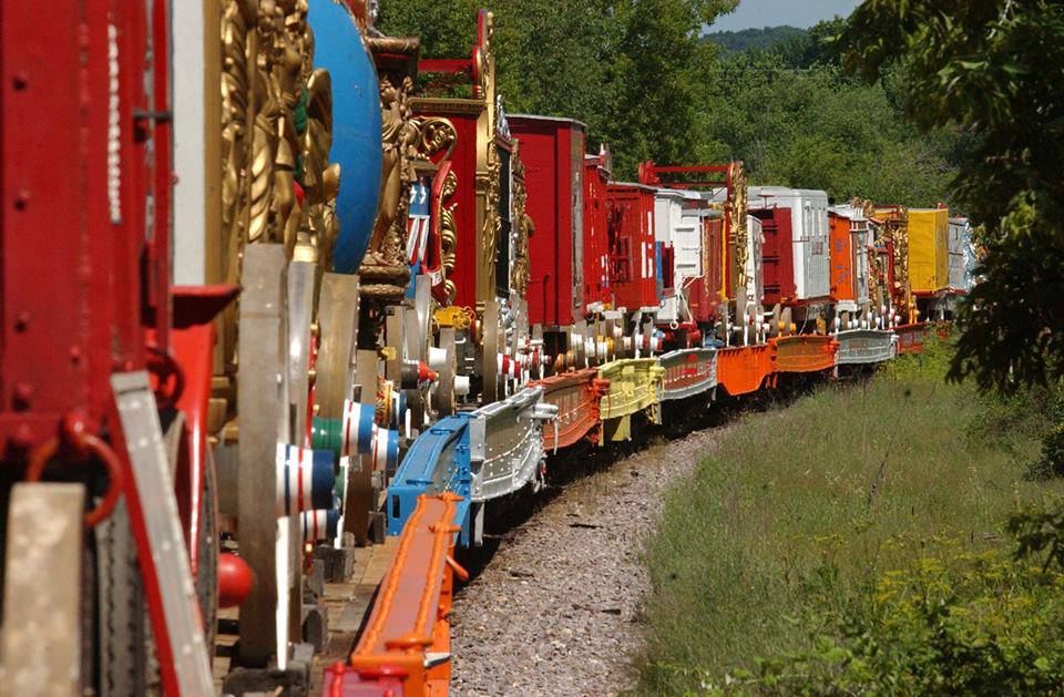 alt="The Excitement of A Brightly Painted Circus Train"