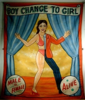 Fred Johnson Sideshow Banner - Boy Change To Girl