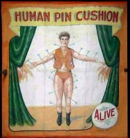 Fred Johnson Sideshow Banner Human Pin Cushion
