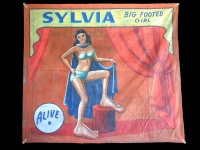 Fred Johnson Sideshow Banner Sylvia Big Footed Girl