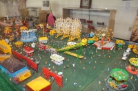 Close up of HO Scale Carnival Model