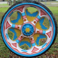 Sunburst Cast Iron Wagon Wheel