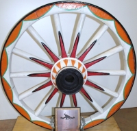 Decorated Wooden Wagon Wheel Decorated Wooden Wagon Wheel